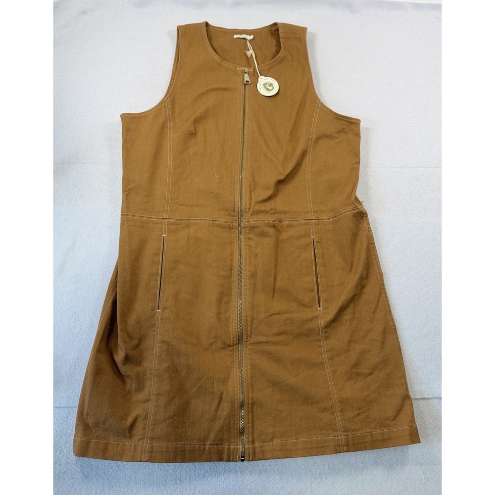 Spartina 449 Caramel Brown Zip-Front Sleeveless Dress